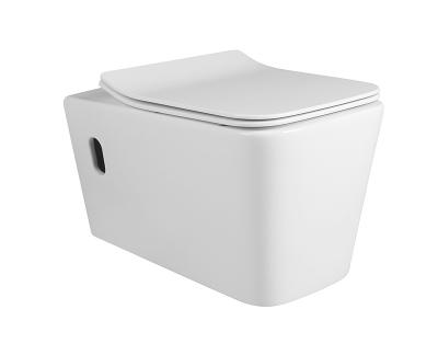 China Hot Selling Square Wall Hung Toilet Wall Mounted Toilet Cheap Price Sanitary Ware Bathroom Ceramic Square Wall Hung WC Toilet for sale