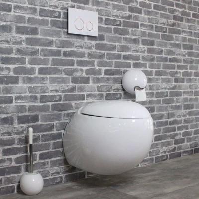 China European Double-Flow Bathroom Design Ceramic Round Wall Hung Toilet Wall Hanging Toilet Wall-Hung WC Toilet Sanitary Ware for sale