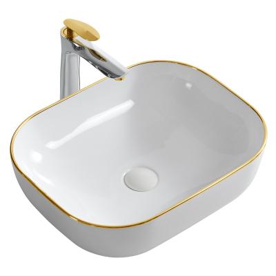 China New Modern Design China Colored Sanitary Bathroom Basins Beware Ceramic Above Countertop Art Basin for sale