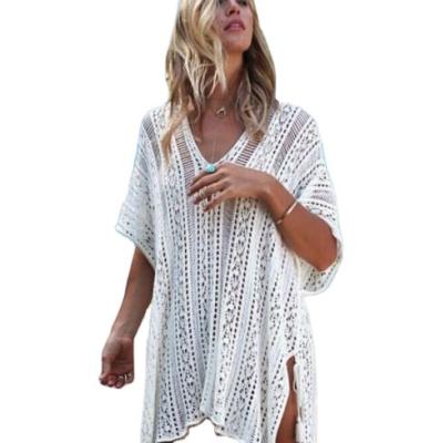 China Other OEM ODM V-Neck Half Sleeve Lace Beach Cover Ups Swimsuit Cover Ups Swimwear Beach Wear for sale