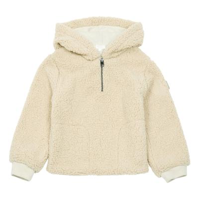 China Viable wholesale custom made solid plain hoodie faux shearling kids baby boy winter clothes for sale