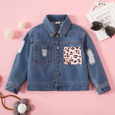 China Kids Toddler Boy Denim Jacket Breathable Blue Leopard Casual Coat Autumn For Kids for sale