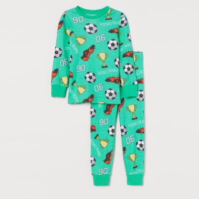 China Fahionable casual 2pcs design set soft top+bottom kids printed pajamas kids sleepwear suit for sale