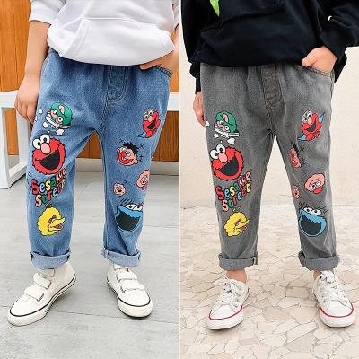 China OEM Factory Cartoon Pattern Fashion Denim Pants Toddler Boy's Denim Breathable Designer Jeans for sale