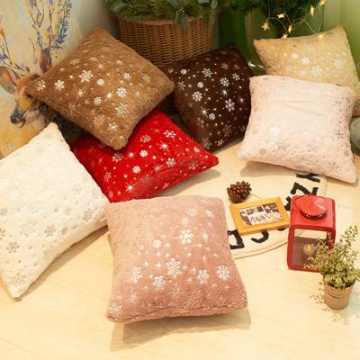 China High Quality Anti-static Plush Stamping Decorative Modern Silver Tile Blanket Cushion Covers for sale