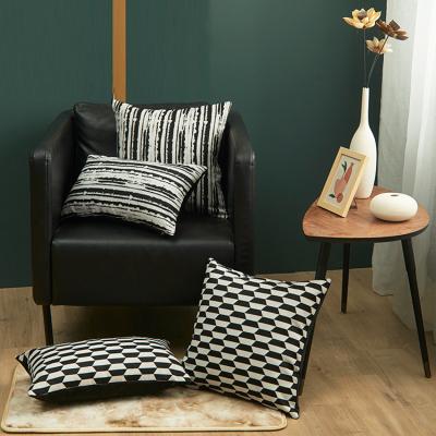 China Jacquard Sofa Cushion Case Cover Manufacturers Anti-static Single Yarn-dyed Home Cushion Covers for sale