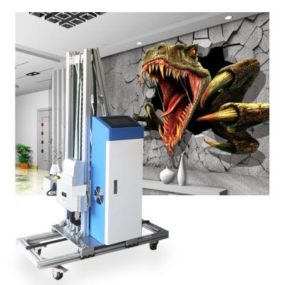 China Wall Printing 3D Effect Wall Painting Printer Vertical Mural Wall Inkjet Printer With ENV DX7 Printhead for sale