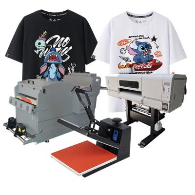 China T Shirt Digital CMYK+White PET Transfer Film Printer With Shaking Powder And Heat Press Machine For T Shirt for sale