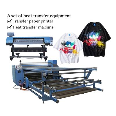 China Cotton NEW! Fully Automatic Roller Sublimation Heat Transfer Machine With Printer for sale