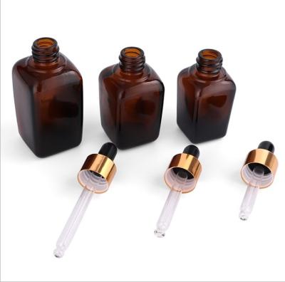 China Hot Sale 10ml 20ml 30ml 50ml 100ml Amber Square Glass Essential Oil Dropper Bottles For Essential Oil Cosmetic Serum for sale