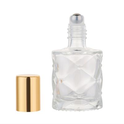 China Cosmetic in 10ml Essential Oil Glass Bottle Roll Stock Bottles Perfume Roll On With Steel Ball for sale