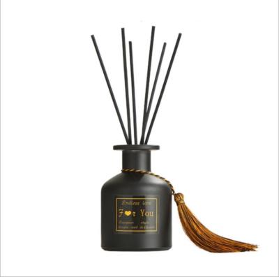 China Gift & Craft Diffuser Bottle 50ml 100ml 150ml 200ml Black Tubular Wholesale Glass Bottle Diffuser Bottle Set for sale