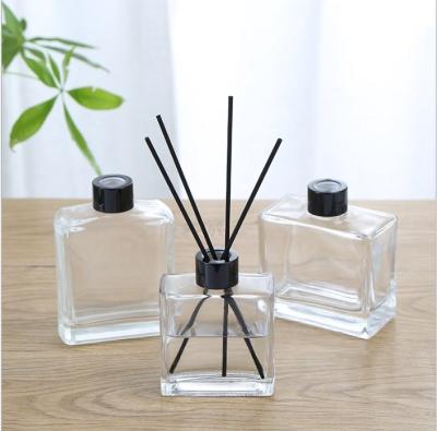 China Gift & Craft 50ml 100ml 200ml 330ml Flat Square Empty Diffuser Bottle Tubular Scent Diffuser Bottle With Gift Box for sale