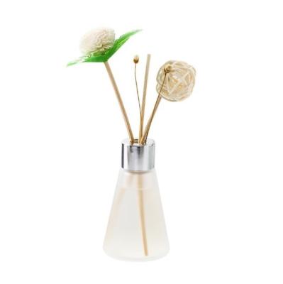 China Personal care in stock! Taper Shaped Frosted Glass Bottle Car Diffuser Reed Glass Tubular 50ml Diffuser Bottle for sale