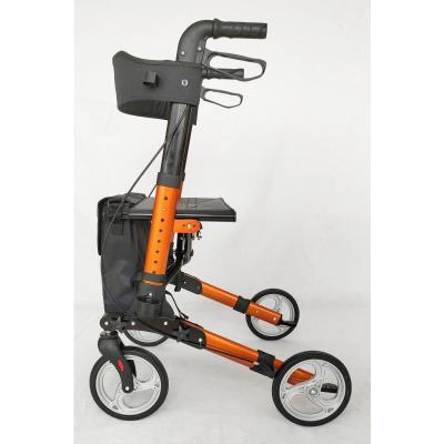 China Lightweight / Compact Medical Luxury Orange Rollator Walker With 8