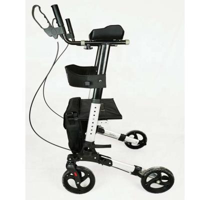 China Comfortable American Design Aluminum Training Forearm Folding Upright Rollator With Seat For Disabled for sale