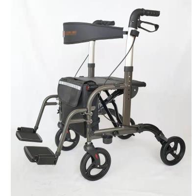 China High Quality Outdoor /Indoor Activities Duo Rollator Rolling Walker And Transport Wheelchair For Adults for sale