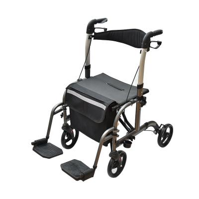 China Elderly Disabled Rehabilitation Folding Therapy 2 In 1 Rollator Walker For The Elderly for sale