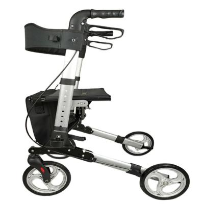 China Lightweight / Compact Folding Rolling 8 Inch Wheels Rollator Walker With Seat For Elderly for sale