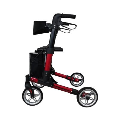 China Hot Selling Homecare Outdoor Hospital Amazon Folding Walker Adjustable Rollator With Backrest For Adults for sale