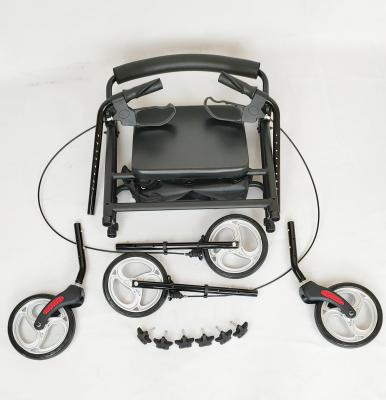 China Home Care Rollator Walker with Seat, Comfortable Handles and Thick Backrest, Folding Walker for Seniors for sale