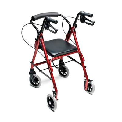 China Homecare Style Foldable Aluminum European Rollator With Handle Brake For Disabled for sale