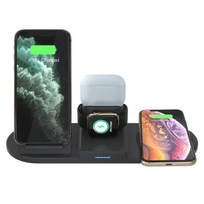 China Custom Cell Phone Logo 3 in 1 Pad Watch Charger Wireless Charging Station for All Cell Phones for sale