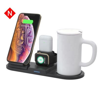 China Best Quality Mobile Phone 4 In 1 Wireless Charging Station For Iphone With Thermostat Free Multifunctional Smart Cup for sale