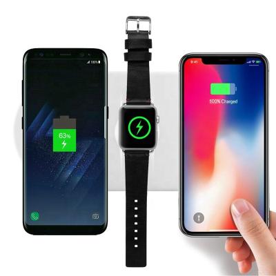 China Phone and Watch 3 in 1 Fast Wireless Charger Pad 15W Qi Fast Charging Wireless Charger Pad for sale