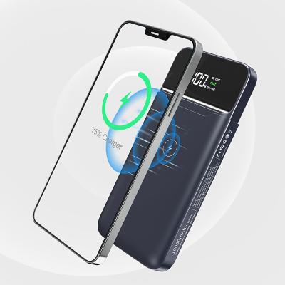 China Portable Wireless Magnetic Fast Charging Support Power Bank 10000mAh Battery Pack For Iphone 12 Series With Stand for sale