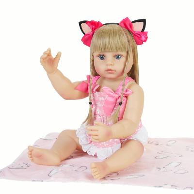 China Toy Wholesale Drop Shipping 48cm Cartoon Real Life Reborn Baby 55cm Dressed Dolls With Long Blonde Hair for sale