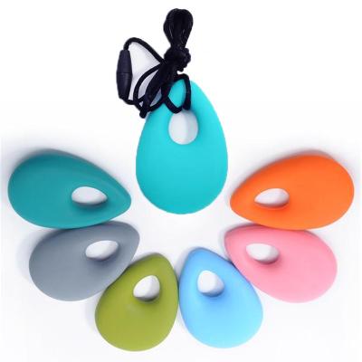 China Baby Mom DIY Minimalism Adult Toy Teether Silicone Teardrop Necklace Fashion Soft Minimalist Safe Organic Pendant for sale