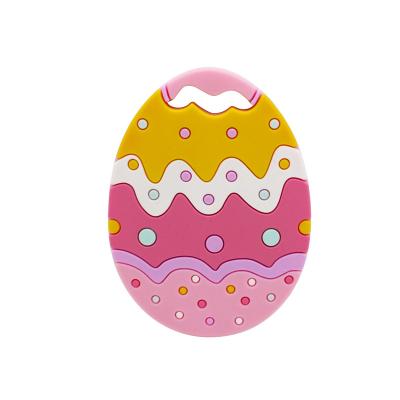 China Soft Baby Toy Wholesale Natural Silicone Macaron Color Eggs Easter Teether With Safe Material for sale