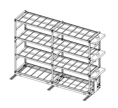 China Corrosion Protection Industry Supplier Greenhaus Leading Bearing Elevate Rack With Trays And LED Lights for sale