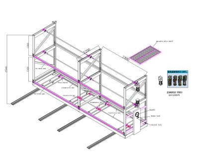 China Tray Slats USA System Vertical Rolling Elevate Table With Irrigation Systems Lighting for sale