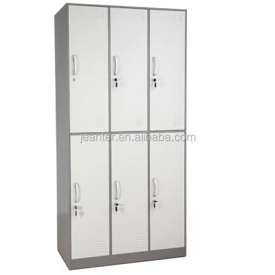 China (Size)Adjustable Slim Edge Design 6 Doors Stainless Steel Locker Wardrobe for sale