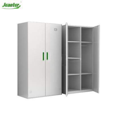 China Adjustable Metal Wardrobe Storage Cabinet (Height), Metal Armoire Wardrobe with Two Doors for sale