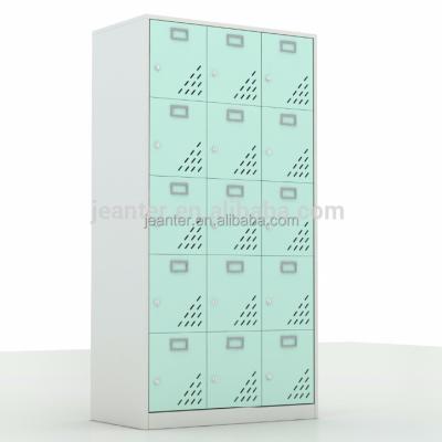 China Chinese Biometric 15 Door Gym Fingerprint Pigeon Hole Locker For Staff for sale