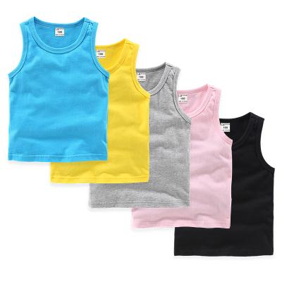 China Breathable Logo Blank Cotton Girl Kids Summer Breathable Custom Wholesale Invest Sleeveless T-shirt Boys Fail Top for sale