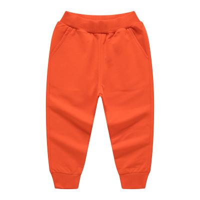 China Autumn New Custom Logo High Quality Breathable Cotton Skin Friendly Girls Boys 100% Spring Solid Color Kids Casual Long Pants for sale