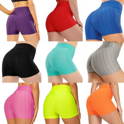 China Breathable Summer Hot Sexy High Waist Fitness Push Up Women Mesh Knitting Yoga Shorts Lift Tights for sale