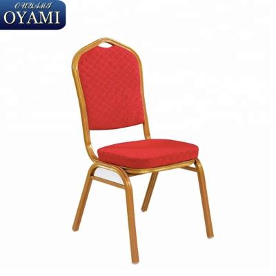 China Gold cheap metal hotel chair prices banquet chair hot sale steel stackable chair for sale