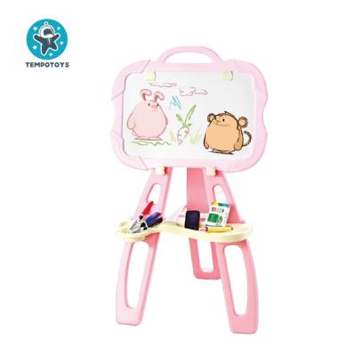 China Kids Gift 2 in 1 Pink Cartoon Activity Artist Drawing Board Holder Easel Drawing Toy for sale