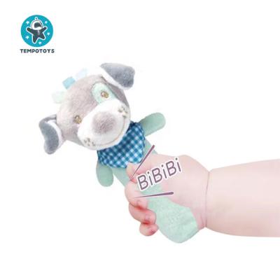 China 2021 Cute Cartoon Animal Baby Soft BB Kids Game Soothe Soothing Stick Toys Plush Hand Rattle Toys for sale