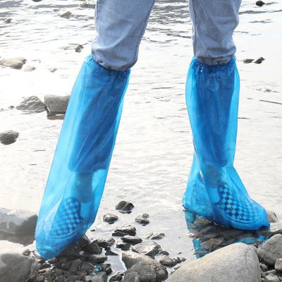 China 20g per pcs clear disposable long shoe covers waterproof thick boot cover for drifting blue for sale