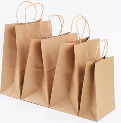 Китай Custom printed pattern Logo Print Wholesale colour kraft paper bag take away with Handle продается