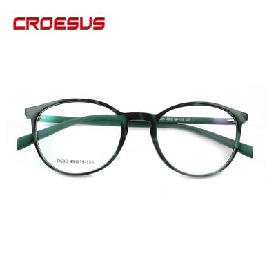 China Fashion Custom Logo Classic Women Men Round Tr90 Thin Frame Optical Glass Glasses for sale