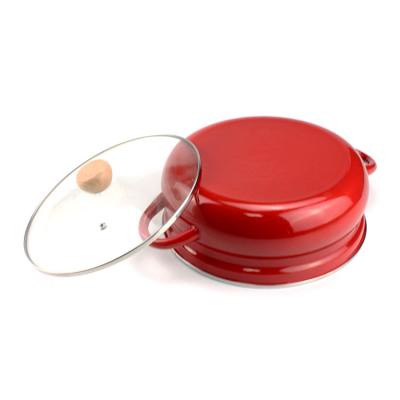 China Sustainable Kitchen Cooking Thickness Pot Deep Enamel Cookware for sale