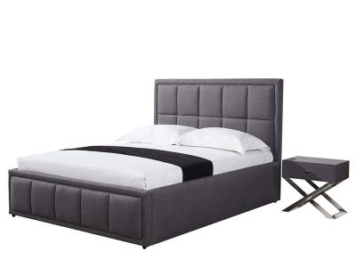 China Durable American Style Queen Platform Bed with High Tufted Headboard for sale