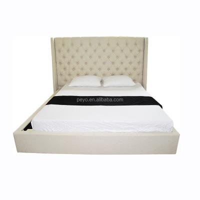 China Latest euro classic style soft bed fabric antique luxury bedroom furniture soft bed beds frame white bed for sale